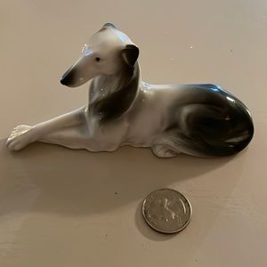 Vintage dog (afghan) hound, ceramic, signed 6426 numbered signed Germany.